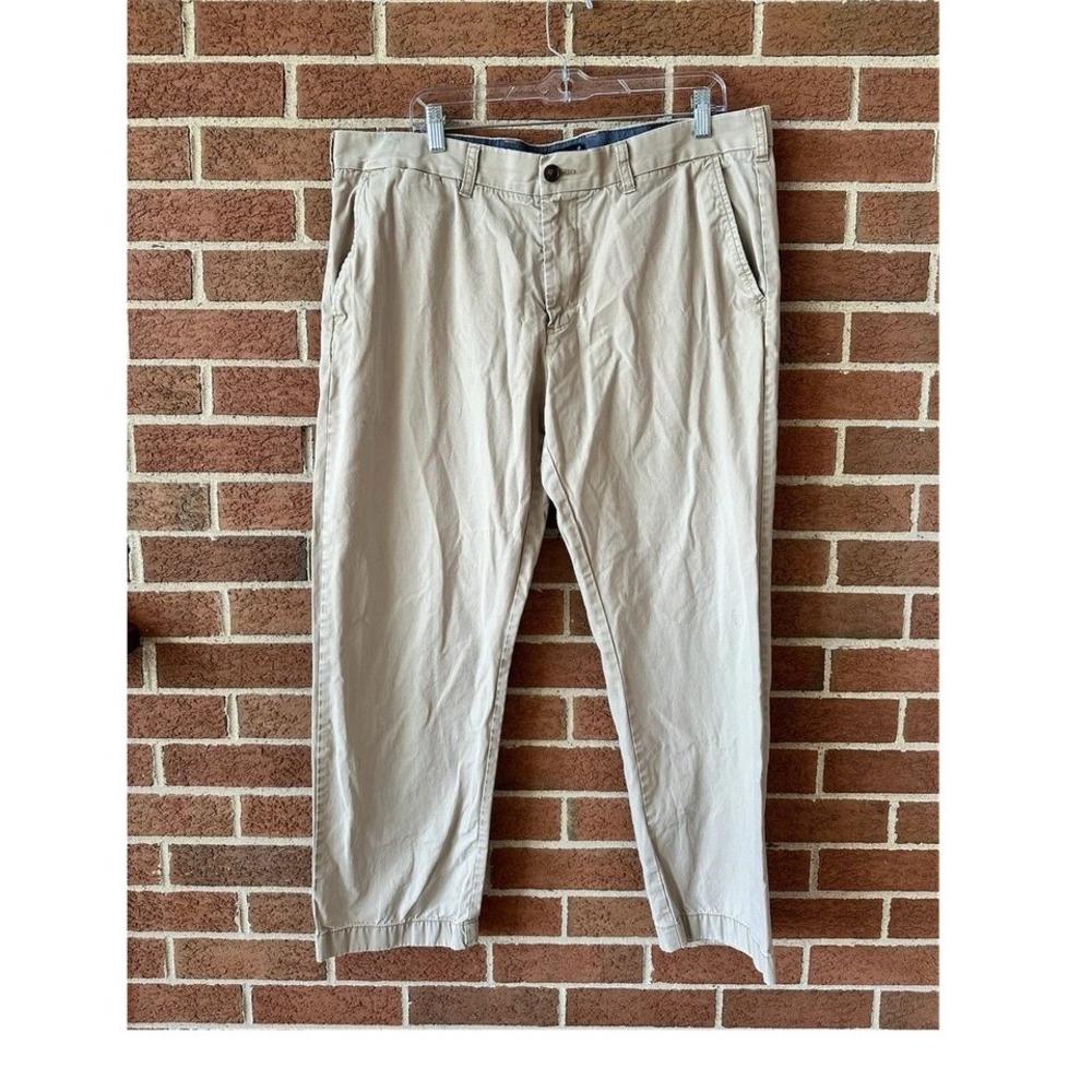 Tommy Hilfiger Mens Tailored Fit Chino Pants Tan Khaki Cotton 38x30